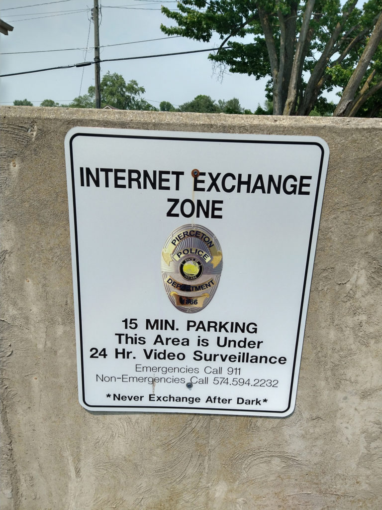 Internet Safe meeting zone at Town of Pierceton Police Department